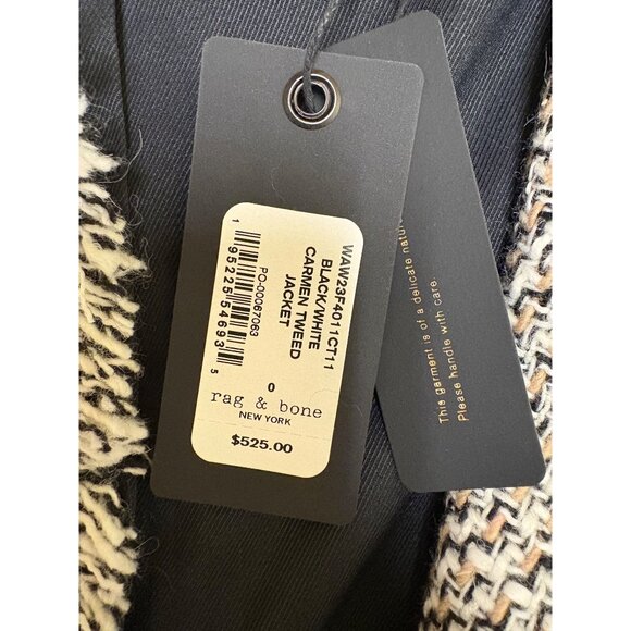 NEW Rag & Bone Carmen Tweed Wool-Blend Jacket Button-Up Blazer Business Casual 0 - Picture 14 of 16